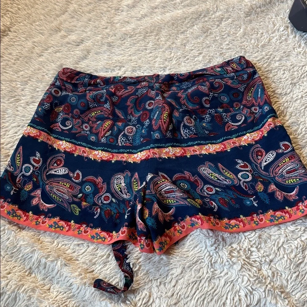 LOFT Shorts Womens Multicolor Paisley Print Boho Colorful Festival size 0